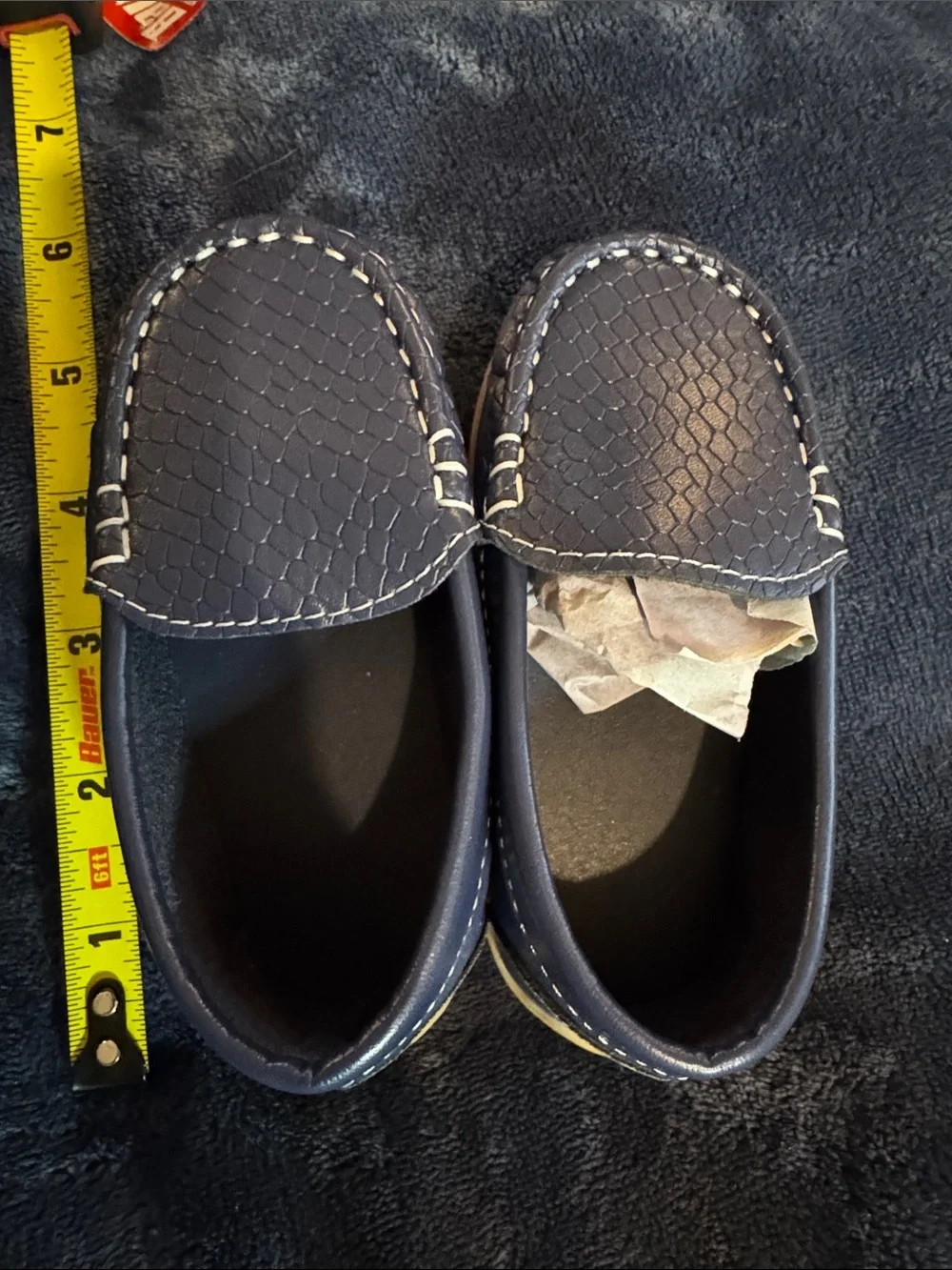 Kids Navy Blue Slip-On Loafers